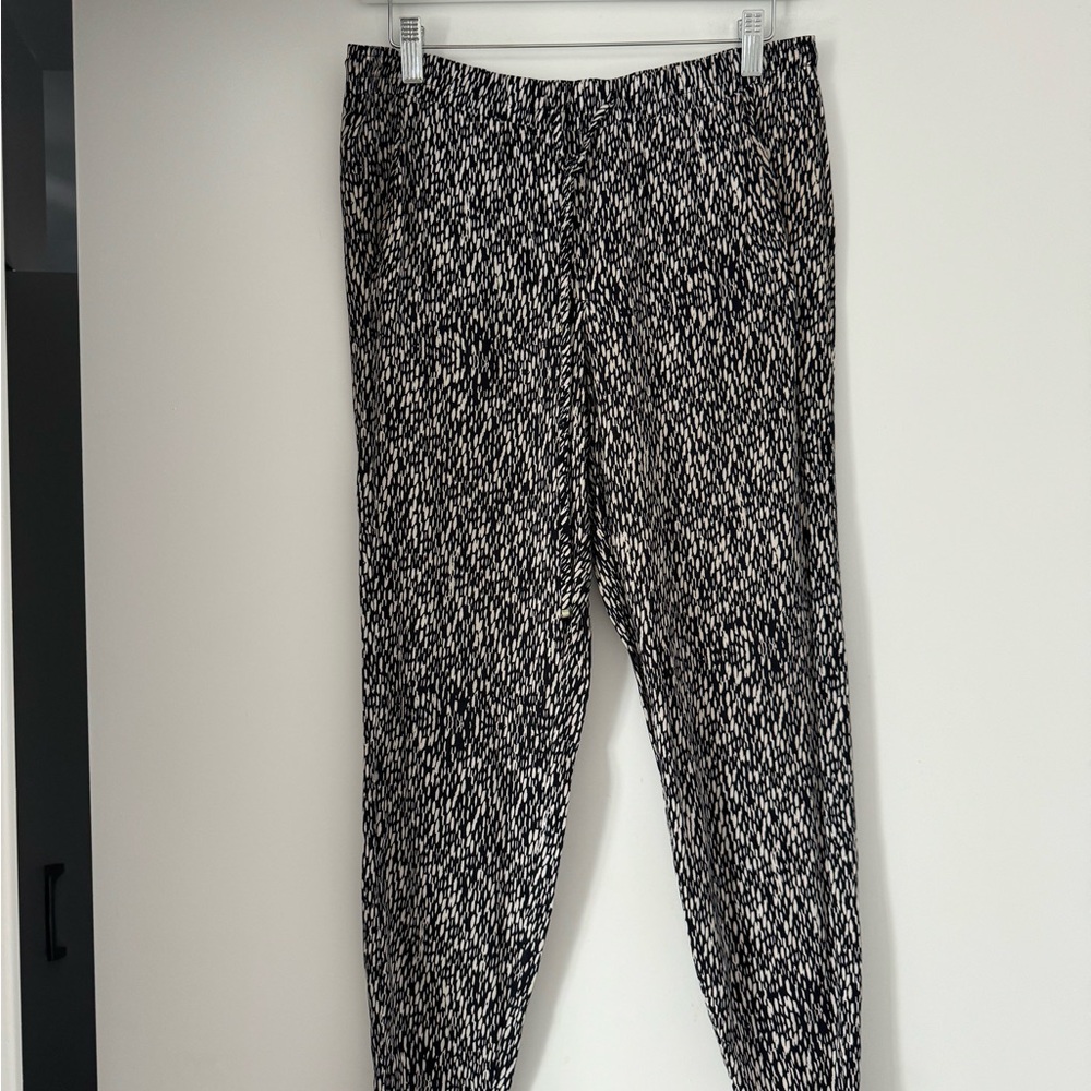 Mango Basics Black Print Casual Pants